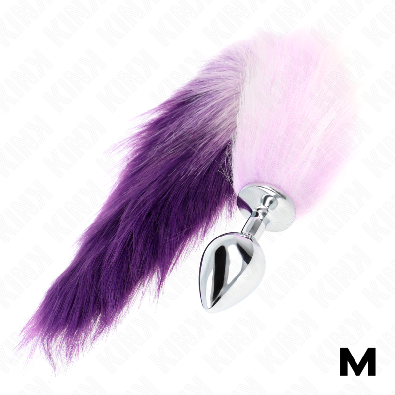 KINK - PLUG ANAL TAM. M 8 X 3.5 CM COM CAUDA SINTÉTICA 40 CM ROXA