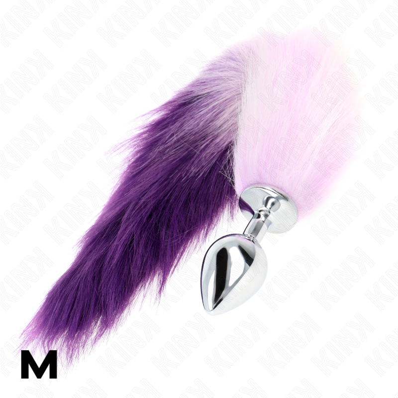KINK - PLUG ANAL TAM. M 8 X 3.5 CM COM CAUDA SINTÉTICA 40 CM ROXA