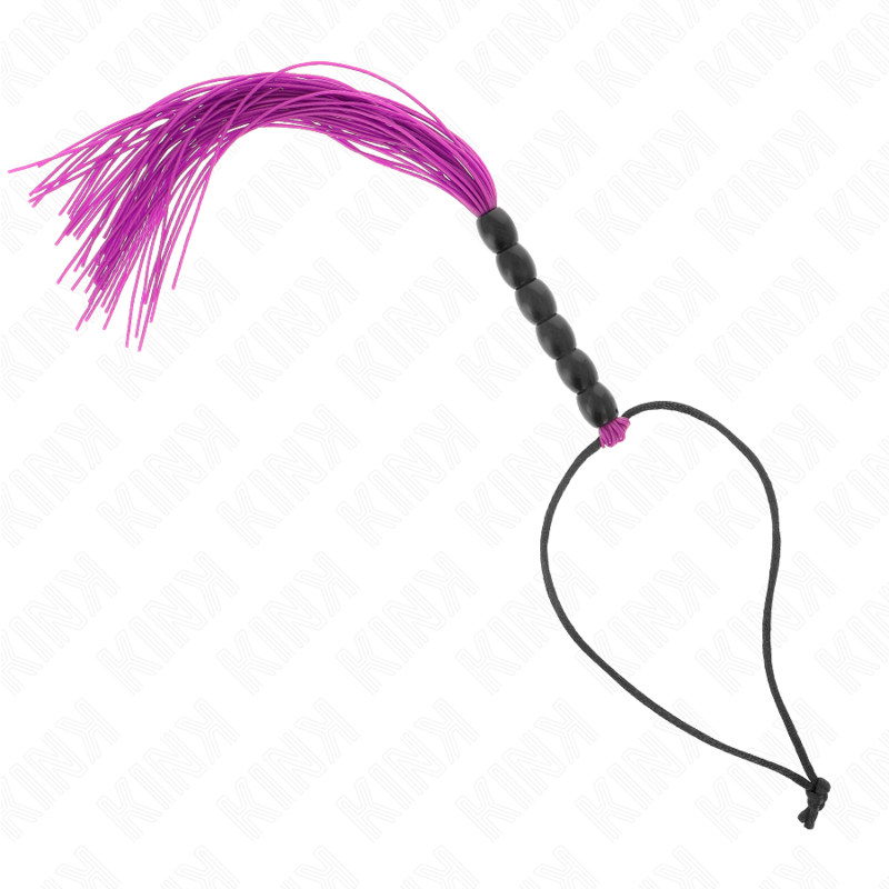 KINK - MINI CHICOTE EM SILICONE COM PEGA 6 BOLAS ROXO 26 CM
