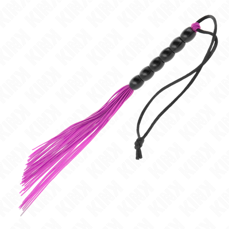 KINK - MINI CHICOTE EM SILICONE COM PEGA 6 BOLAS ROXO 26 CM