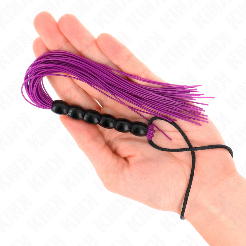 KINK - MINI CHICOTE EM SILICONE COM PEGA 6 BOLAS ROXO 26 CM