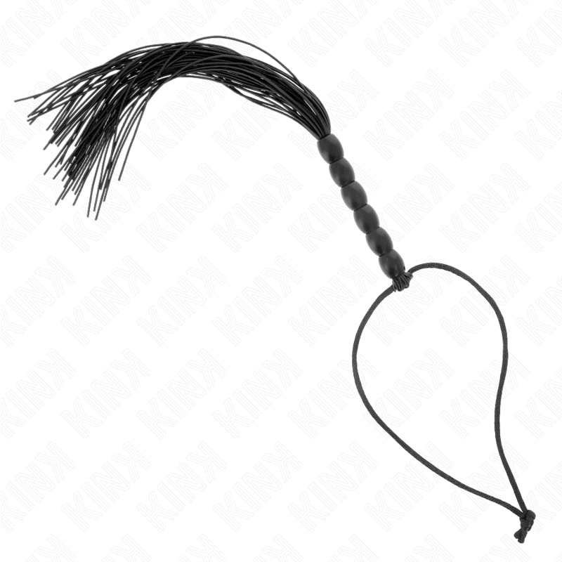 KINK - MINI CHICOTE EM SILICONE COM PEGA 6 BOLAS PRETO 26 CM