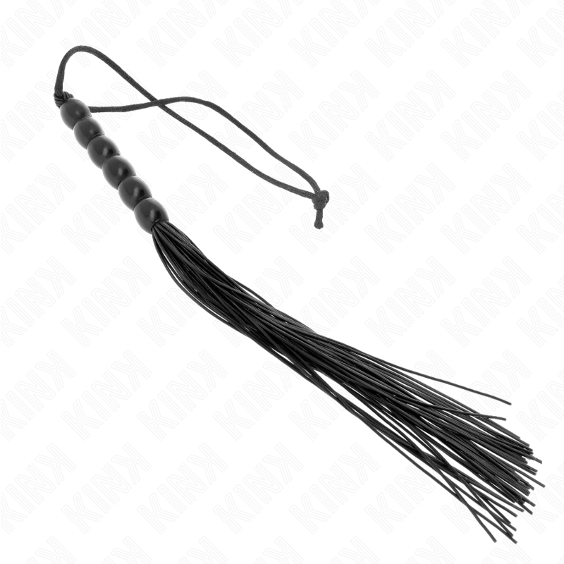 KINK - MINI CHICOTE EM SILICONE COM PEGA 6 BOLAS PRETO 26 CM