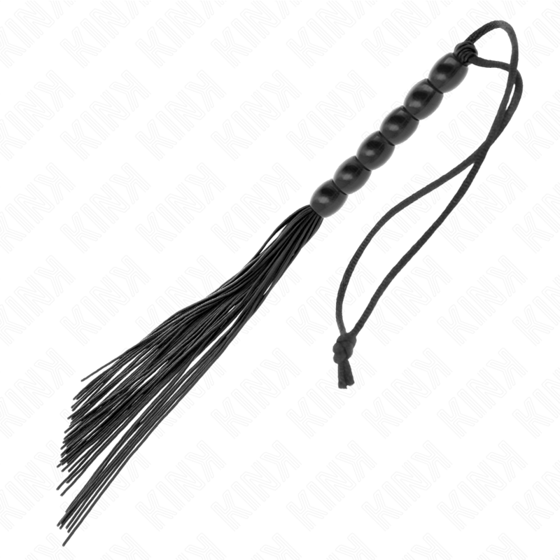 KINK - MINI CHICOTE EM SILICONE COM PEGA 6 BOLAS PRETO 26 CM