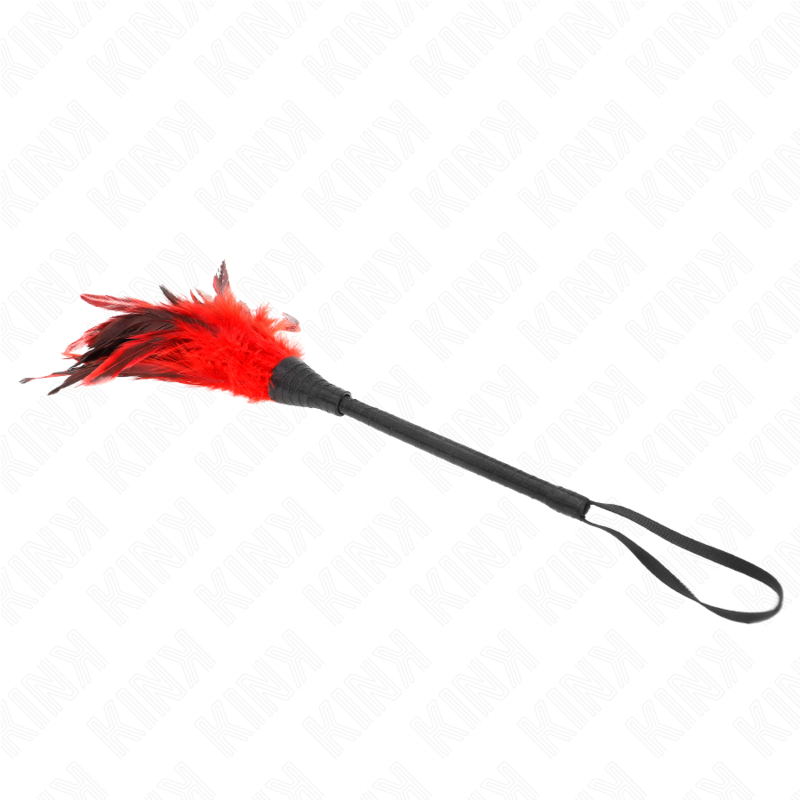 KINK - PLUMAS GALINHA PARA COSQUINHAS FORMA CORNO DE CRIADA VERMELHO 36 CM