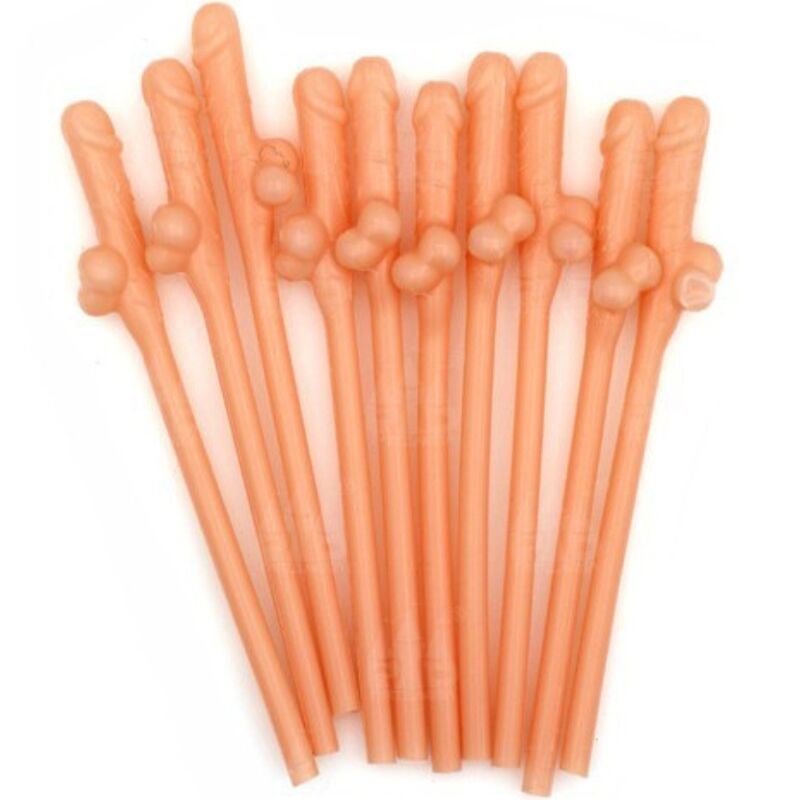 DIABLO PICANTE - 10 PALHINHAS EM FORMA DE PÉNIS