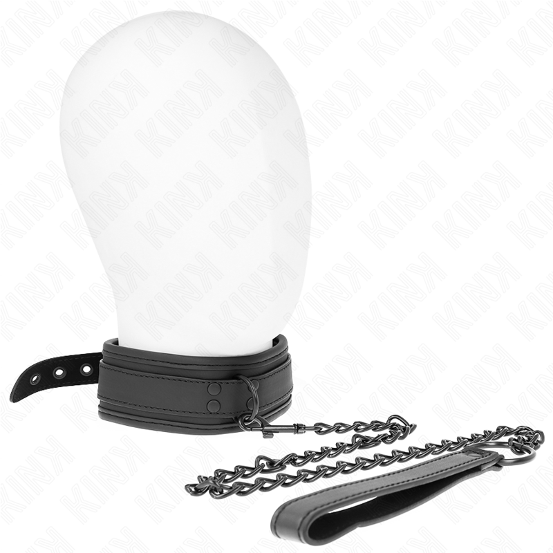 KINK - COLAR COM TRELA 78 CM BONDAGE EM NEOPRENO MODELO 1 AJUSTÁVEL 37.5 X 49.5 CM