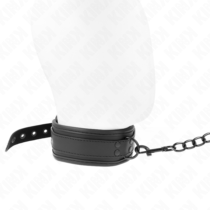 KINK - COLAR COM TRELA 78 CM BONDAGE EM NEOPRENO MODELO 1 AJUSTÁVEL 37.5 X 49.5 CM