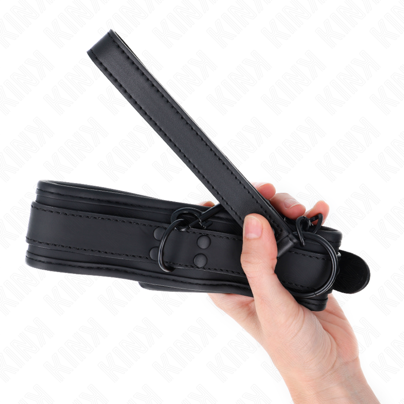 KINK - COLAR COM TRELA 78 CM BONDAGE EM NEOPRENO MODELO 1 AJUSTÁVEL 37.5 X 49.5 CM