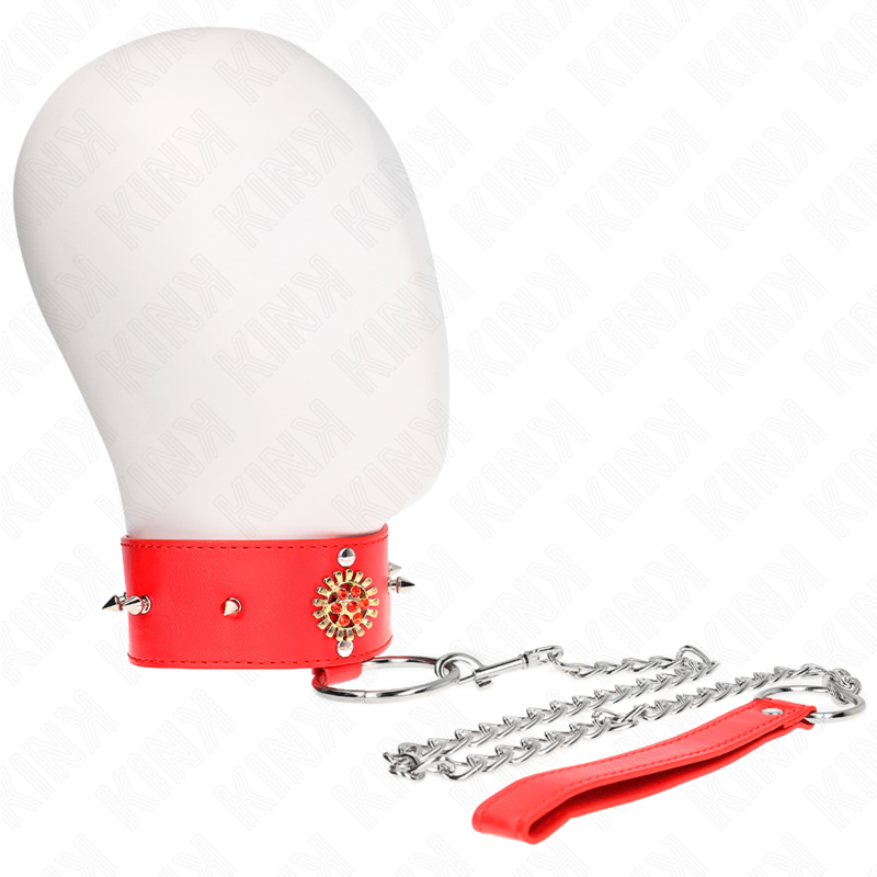KINK - COLAR COM TRELA 65 CM COM BRILHANTES VERMELHO AJUSTÁVEL 35-51 CM X 7 CM