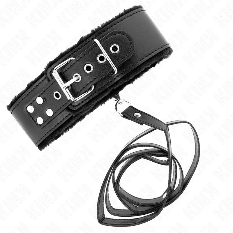 KINK - COLAR COM TRELA 116 CM COM TACHAS PRATEADAS MODELO 4 PRETO AJUSTÁVEL 40-48 CM X 6 CM
