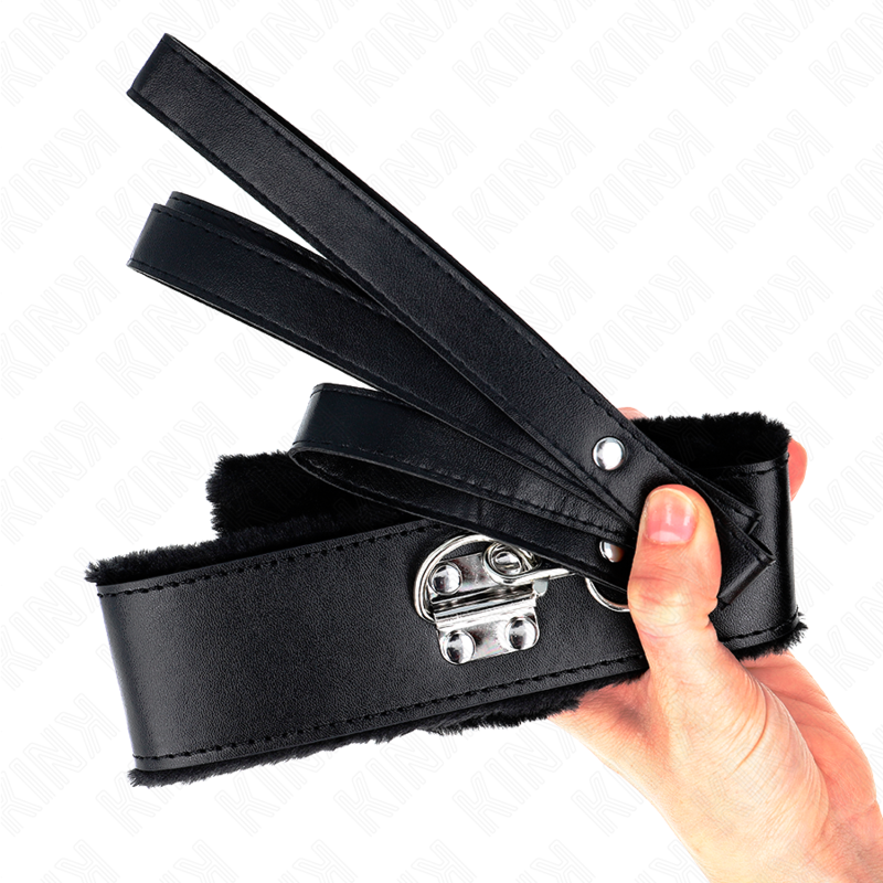 KINK - COLAR COM TRELA 116 CM COM TACHAS PRATEADAS MODELO 4 PRETO AJUSTÁVEL 40-48 CM X 6 CM