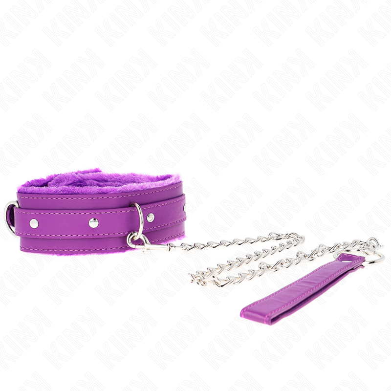 KINK - COLAR COM TRELA 65 CM COM RESTRIÇÕES ROXO AJUSTÁVEL 36-42 CM X 5.5 CM
