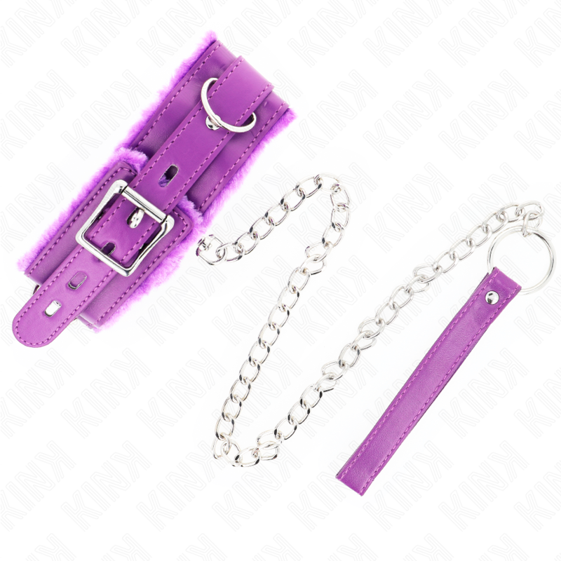 KINK - COLAR COM TRELA 65 CM COM RESTRIÇÕES ROXO AJUSTÁVEL 36-42 CM X 5.5 CM