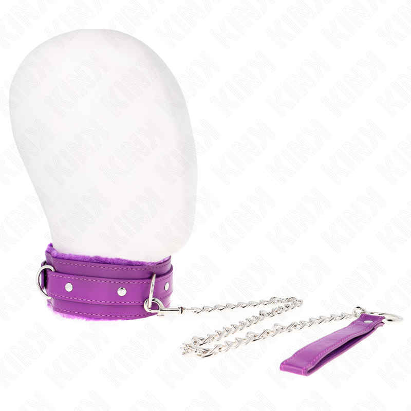 KINK - COLAR COM TRELA 65 CM COM RESTRIÇÕES ROXO AJUSTÁVEL 36-42 CM X 5.5 CM