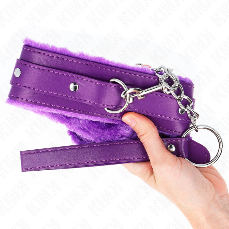 KINK - COLAR COM TRELA 65 CM COM RESTRIÇÕES ROXO AJUSTÁVEL 36-42 CM X 5.5 CM