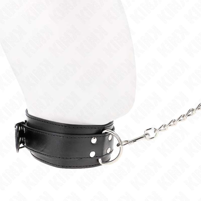 KINK - COLAR COM TRELA 65 CM COM FIVELAS PRATEADAS AJUSTÁVEL 33-46 CM X 5.5 CM