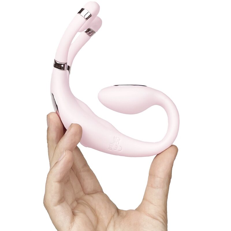 VIBRADOR PARA CASAL CONTROLADO POR APP ADRIEN LASTIC - VENUS DOUBLE CLITORIS & G-SPOT STIMULATOR FREE APP ROSA