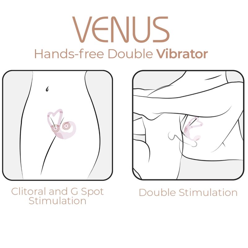 VIBRADOR PARA CASAL CONTROLADO POR APP ADRIEN LASTIC - VENUS DOUBLE CLITORIS & G-SPOT STIMULATOR FREE APP ROSA