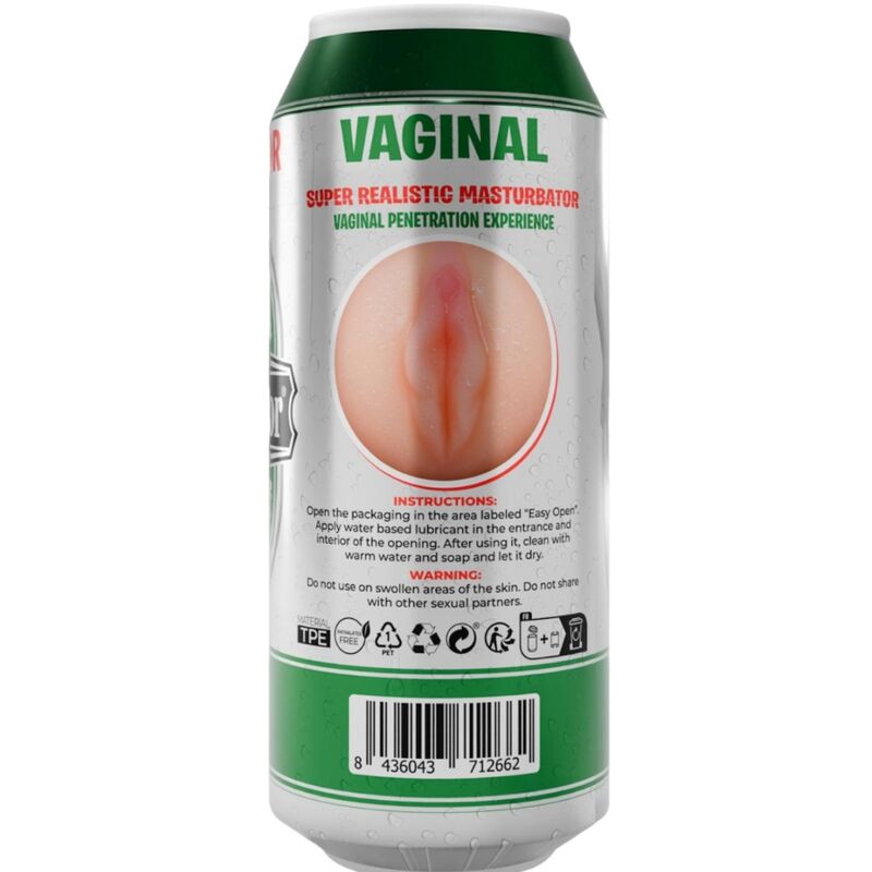 MASTURBADOR MASCULINO EM LATA COM FORMATO DE VAGINA