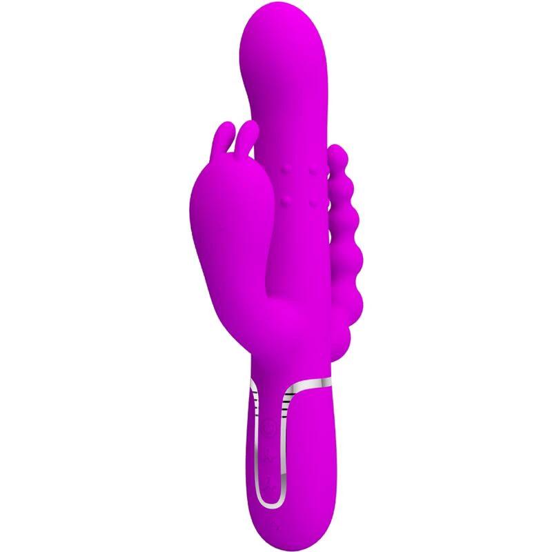 CAMMY VIBRADOR TRIPLO MULTIFUNÇÃO 4 EM 1 ROSA - Sex Shop Sexy