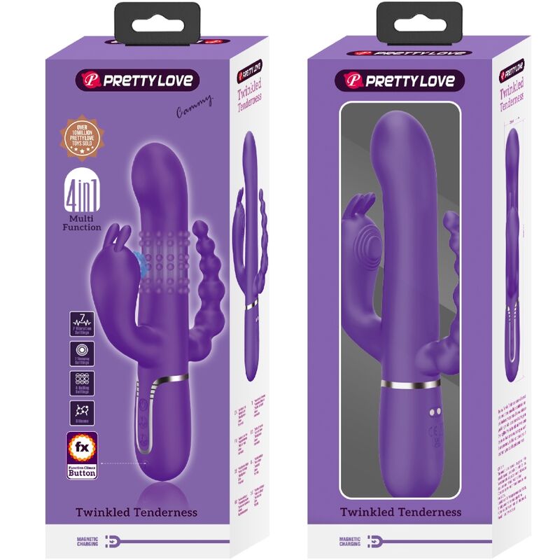 Pretty Love Cammy Triplo Vibrador Multifunción 4 en 1 Roxo