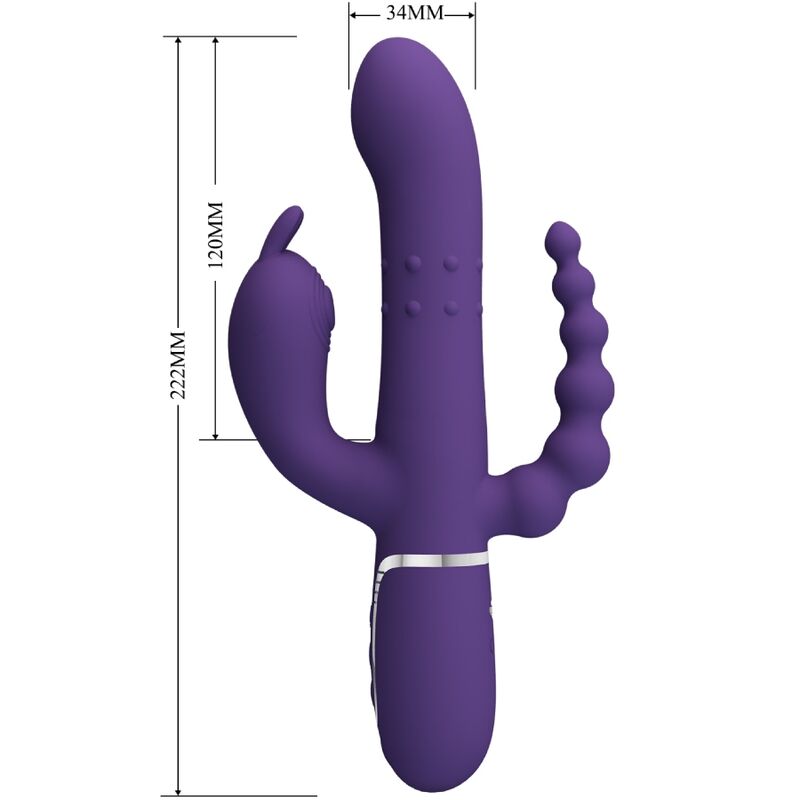 PRETTY LOVE - CAMMY TRIPLO VIBRADOR MULTIFUNÇÕES 4 EM 1 ROXO