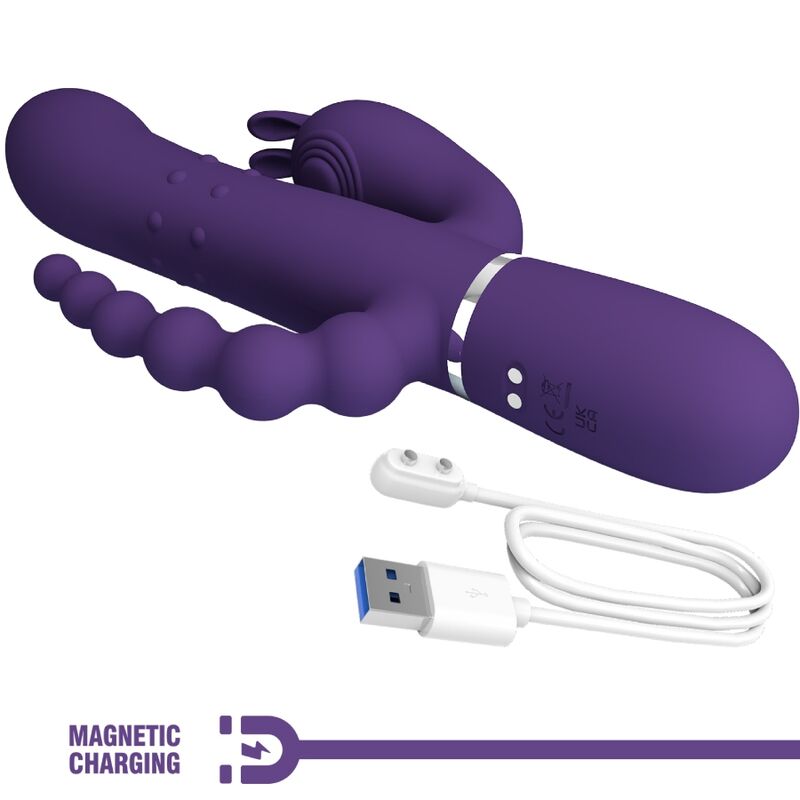 PRETTY LOVE - CAMMY TRIPLO VIBRADOR MULTIFUNÇÕES 4 EM 1 ROXO