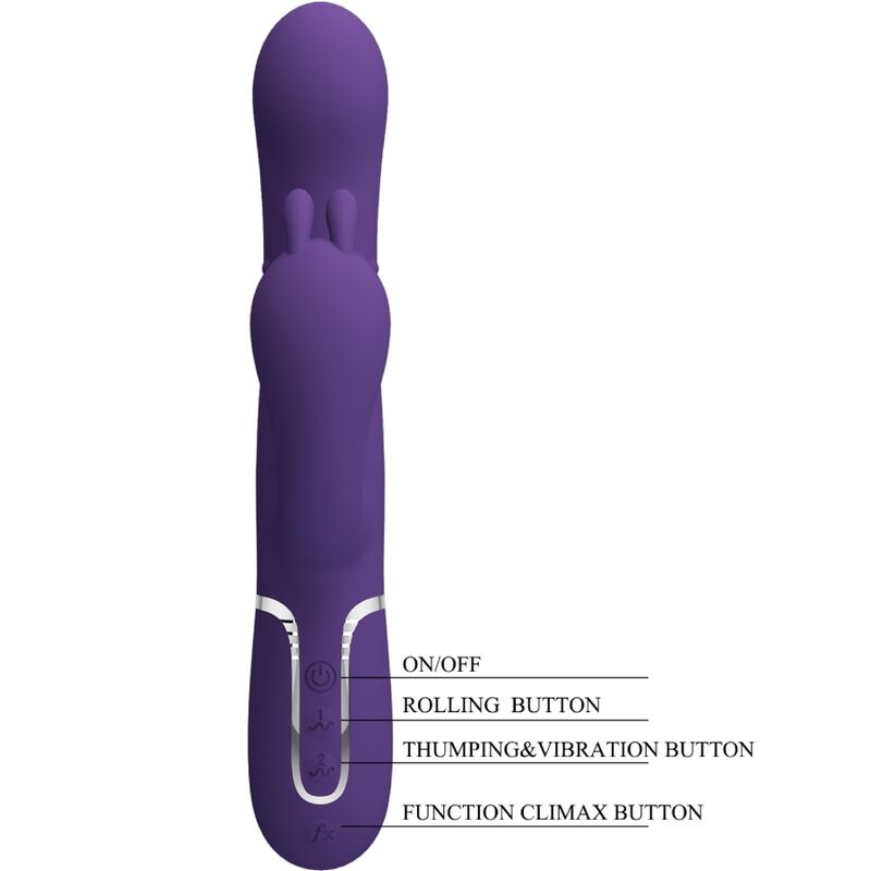 Pretty Love Cammy Triplo Vibrador Multifunción 4 en 1 Roxo