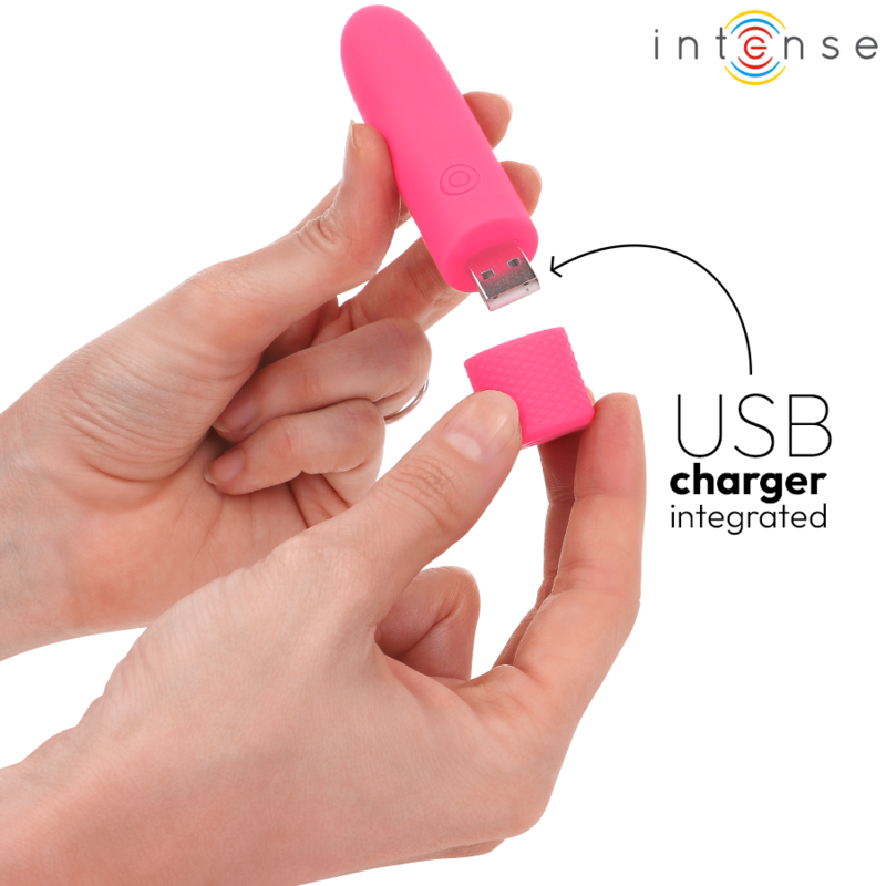INTENSE - SYMONE BALA VIBRATÓRIA RECARREGÁVEL USB 8 VIBRAÇÕES ROSA 10X2.2CM
