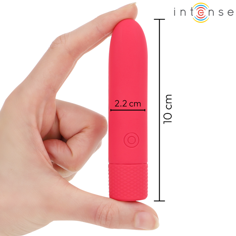 INTENSE - SYMONE BALA VIBRATÓRIA RECARREGÁVEL USB 8 VIBRAÇÕES VERMELHO 10X2.2CM
