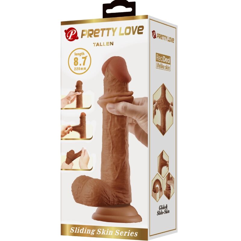 PRETTY LOVE - REALISTIC DILDO HIGH 22 CM BROWN