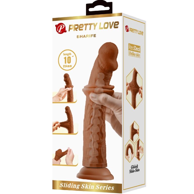 PRETTY LOVE - SHARIFE REALISTIC DILDO 25 CM MULATTO