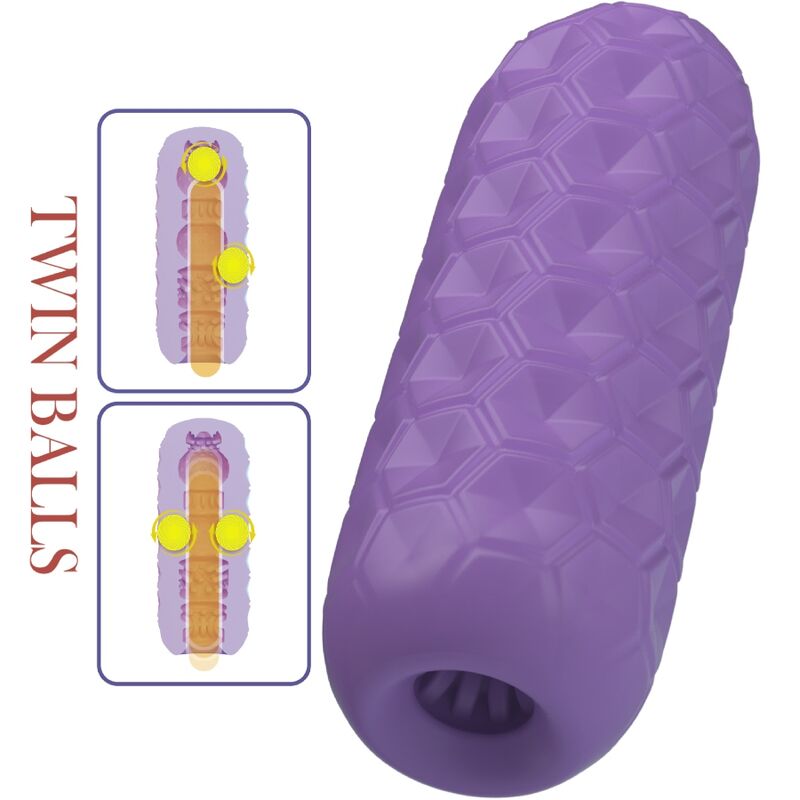 PRETTY LOVE - TWIN BALLS MASTURBADOR MASCULINO ROXO