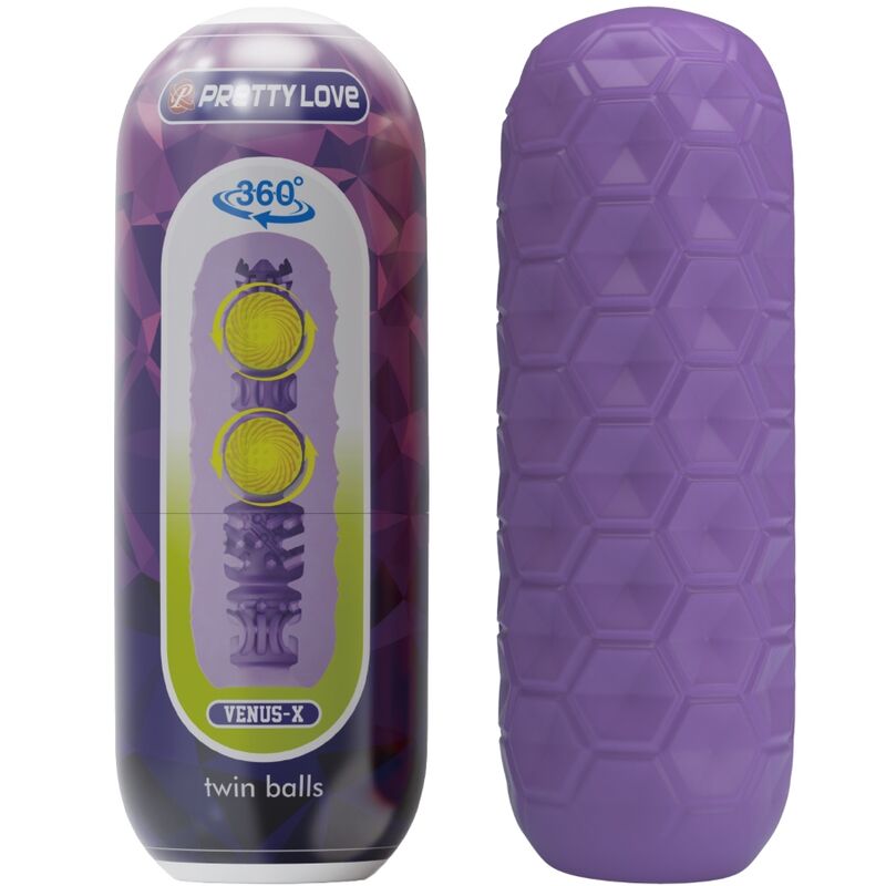PRETTY LOVE - TWIN BALLS MASTURBADOR MASCULINO ROXO