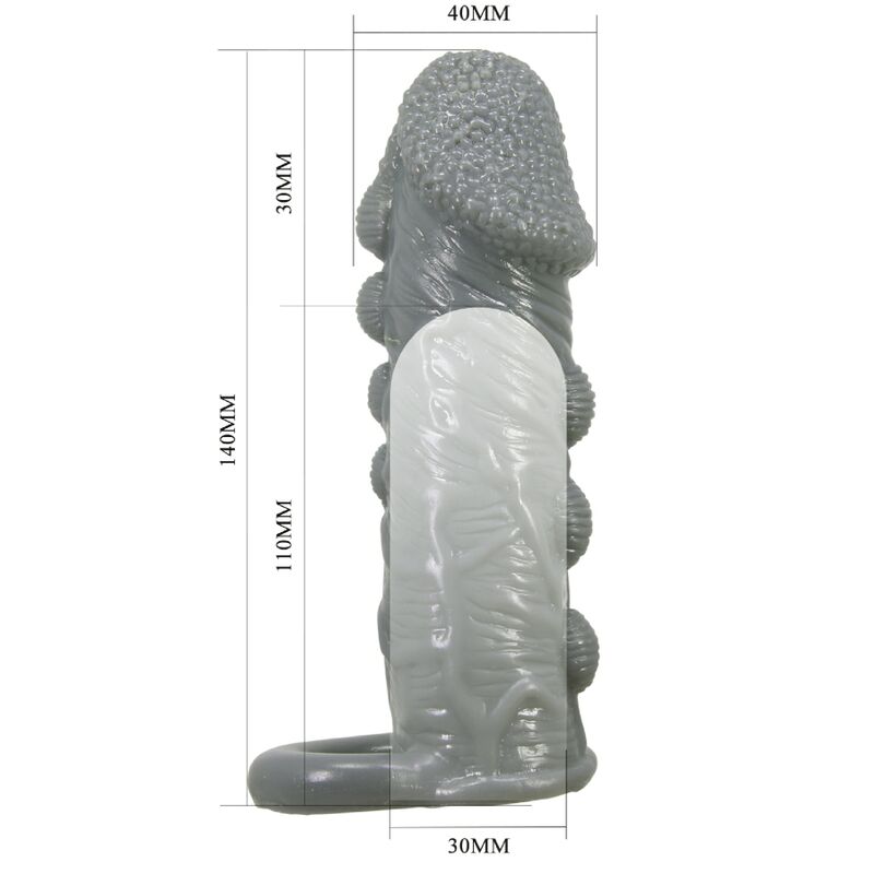 PRETTY LOVE - FUNDA REALISTA ALONGADORA E RETARDANTE PARA PENIS CINZA