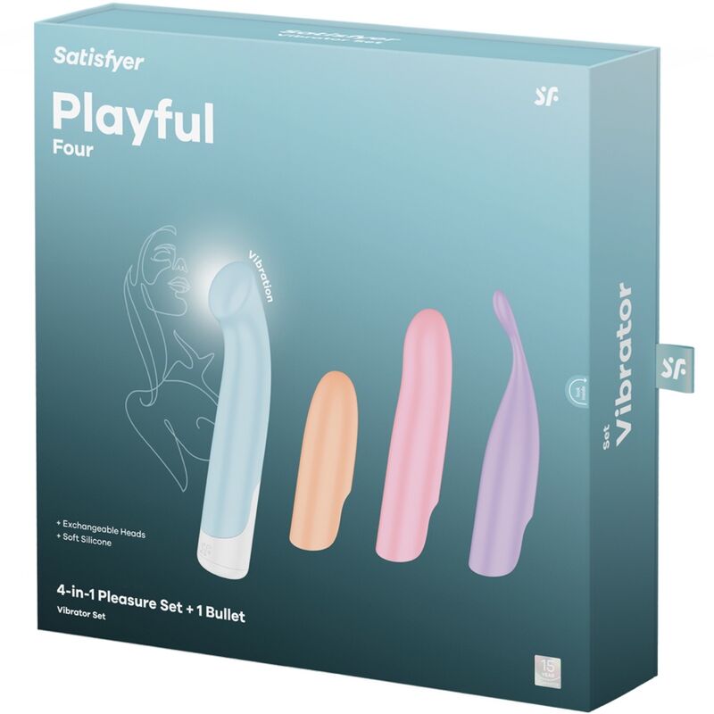 SATISFYER - PLAYFUL FOUR CONJUNTO VIBRADORES 4 EM 1 + POWER BULLET
