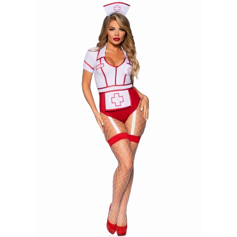 LEG AVENUE - SEXY RED/WHITE NURSE COSTUME M