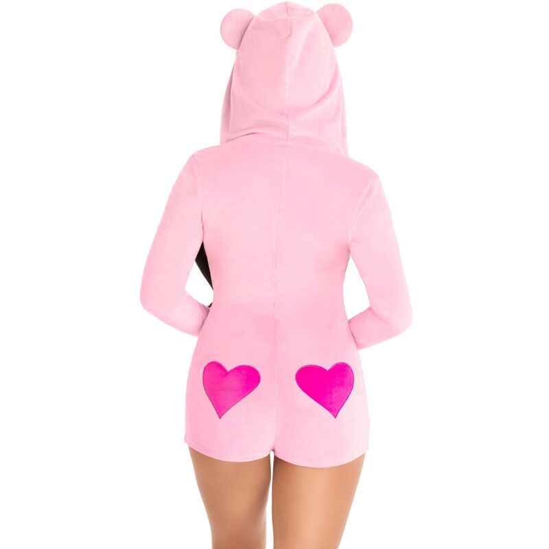 LEG AVENUE - BODY DE PELÚCIA ROSA COM ORELHAS DE URSO S