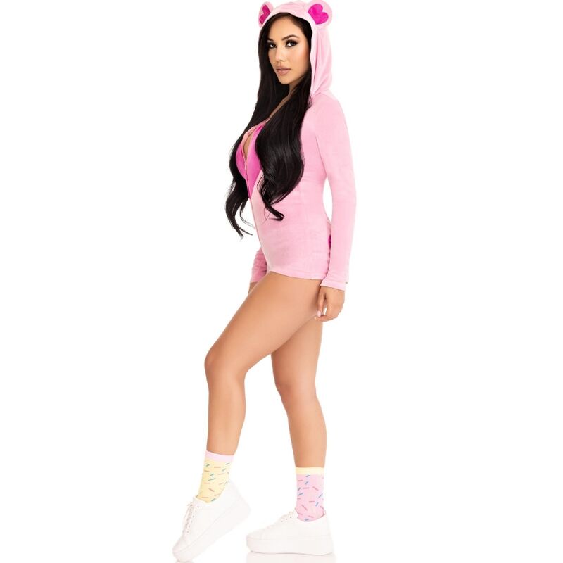 LEG AVENUE - BODY DE PELÚCIA ROSA COM ORELHAS DE URSO M
