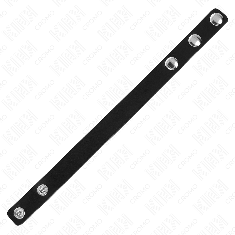 KINK - ANEL PARA PÊNIS EM COURO COM FECHO DE PRESSÃO 21,5 X 1,5 CM