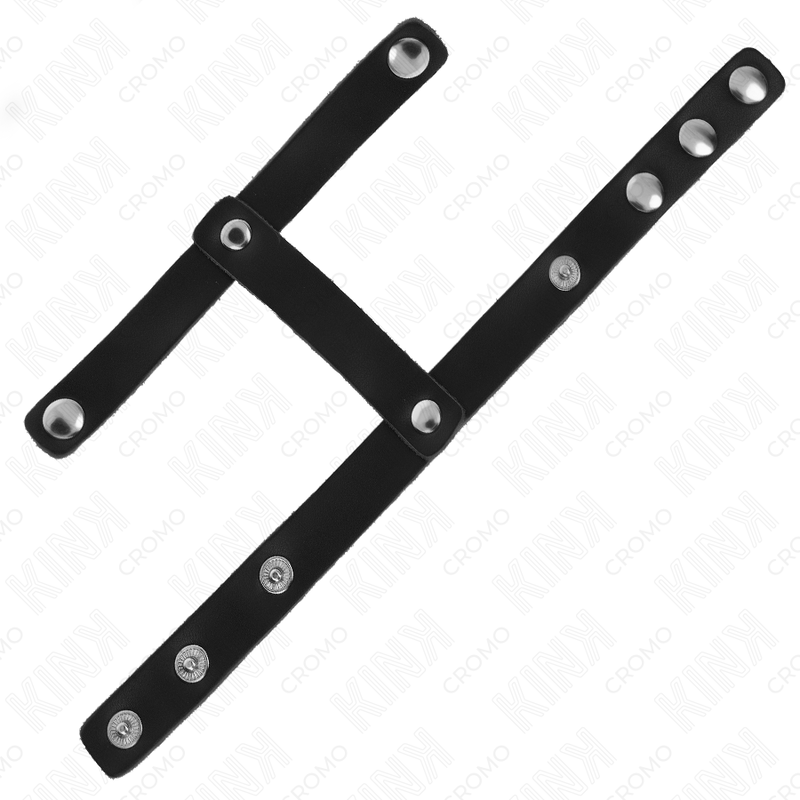 KINK - ANEL PARA PÊNIS EM COURO E DIVISOR DE TESTÍCULOS AJUSTÁVEL