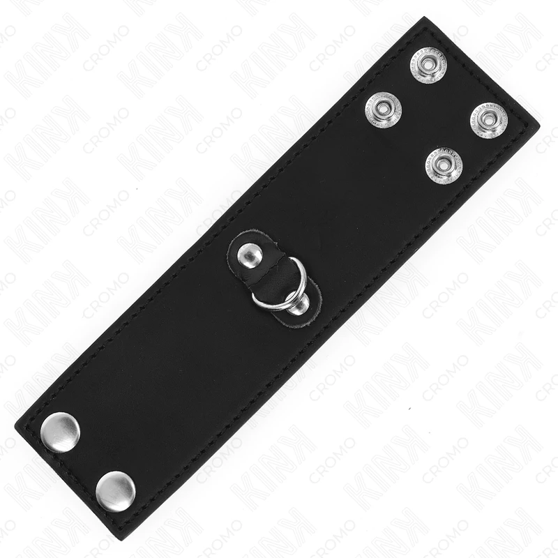 ANEL PENIANO EM COURO COM FECHO À PRESSÃO 18 X 5 CM - Sex Shop Sexy