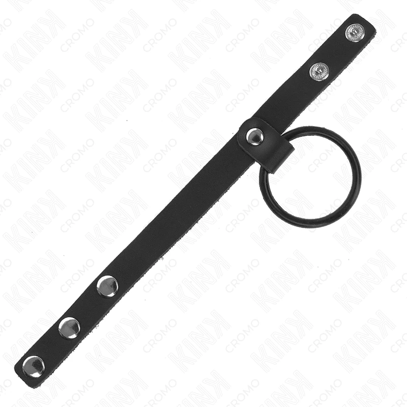 ANEL PENIANO EM SILICONE 3,8 CENTÍMETROS E DIVISOR DE BOLAS COURO 22 X 1,5 CENTÍMETROS - Sex Shop Sexy