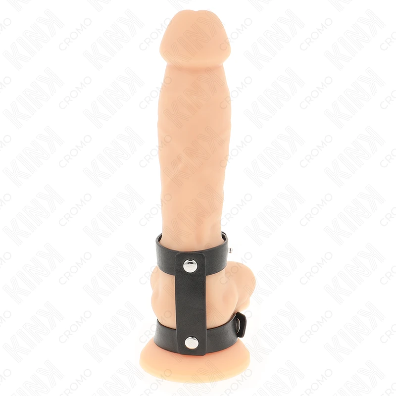 ANEL PENIANO DUPLO EM COURO SINTÉTICO AJUSTÁVEL - Sex Shop Sexy