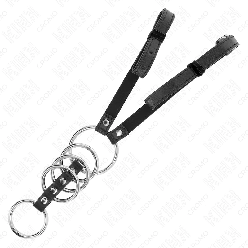 5 ANÉIS PENIANOS METAL COM CINTURÃO POLIPIEL 112 CM - Sex Shop Sexy