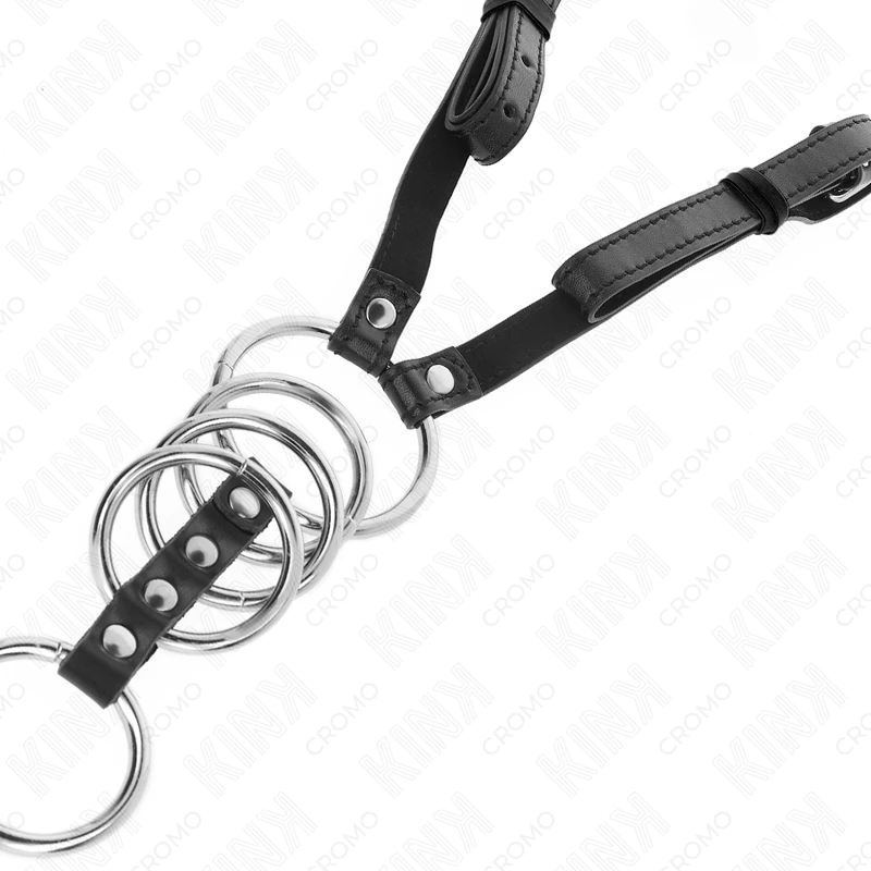 5 ANÉIS PENIANOS METAL COM CINTURÃO POLIPIEL 112 CM - Sex Shop Sexy