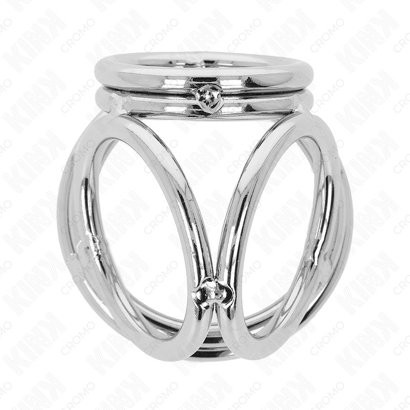 KINK - ANEL TRIPLO EM METAL CROMADO PARA PÊNIS 3,8 CM A 5 CM MODELO 1