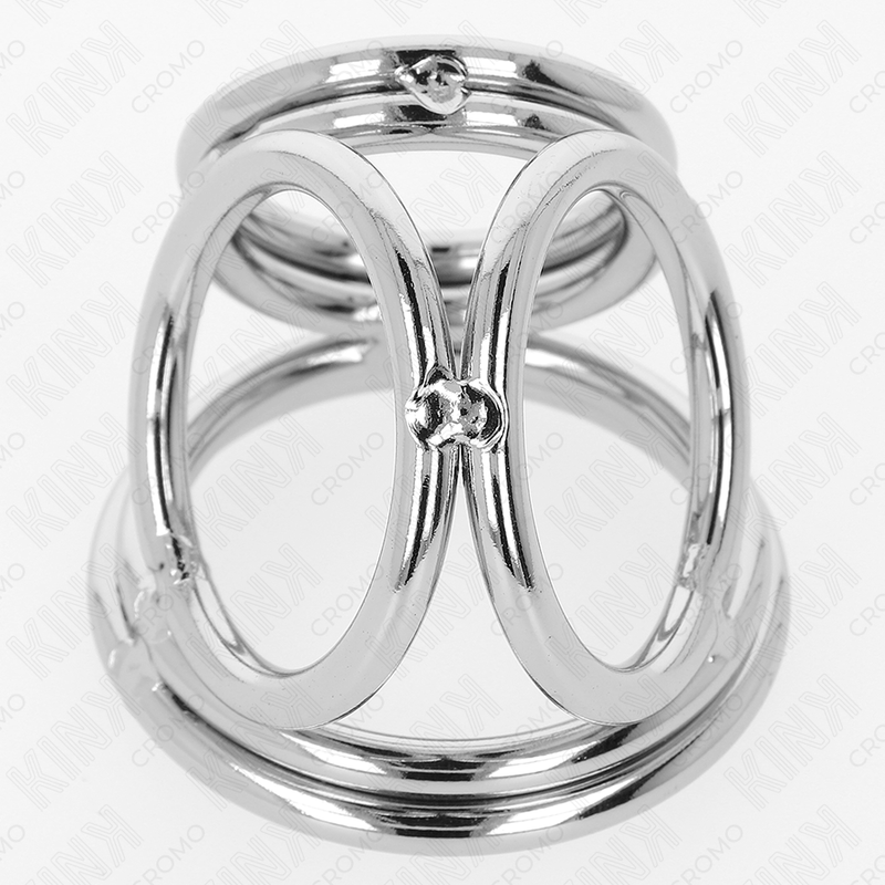 KINK - ANEL TRIPLO EM METAL CROMADO PARA PÊNIS 3,8 CM A 5 CM MODELO 1
