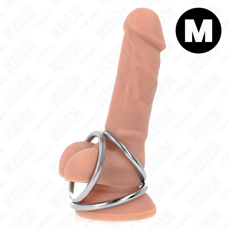 KINK - ANEL TRIPLO EM METAL CROMADO PARA PÊNIS 3,8 CM A 5 CM MODELO 2